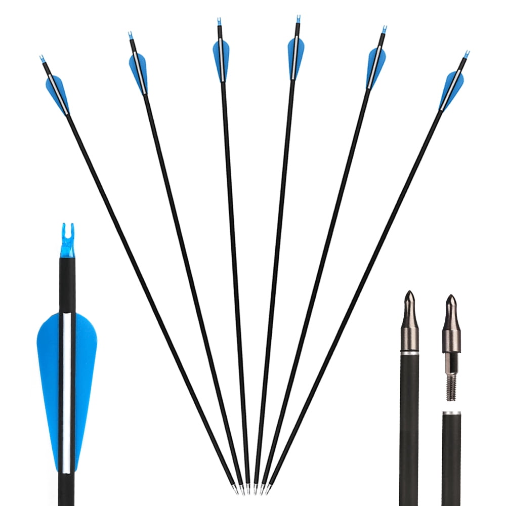 6/12PCS Arrows 31.5 inch Carbon Arrows Are Used To Recurve Bow Shooting and Hunting Practice